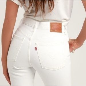 Levi’s 501 Straight Leg Jeans White 28 EUC